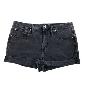 Madewell High Rise Denim Shorts Cuffed Leg Stretch Denim Black size 31